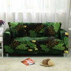 Черное и зеленое покрытие для дивана, чехлы для дивана с принтом, растягивающиеся Чехлы для мебели, секционные диванные чехлы, модные домашние чехлы