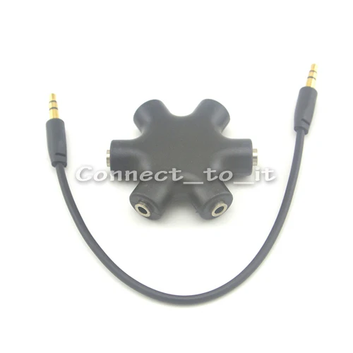 5pcsX COOL share 6-Way 3.5mm Stereo Audio Headphone Splitter Cable Headset Hub Adapter for iPod MP3 MP4 Mobile Phone DVD Player |