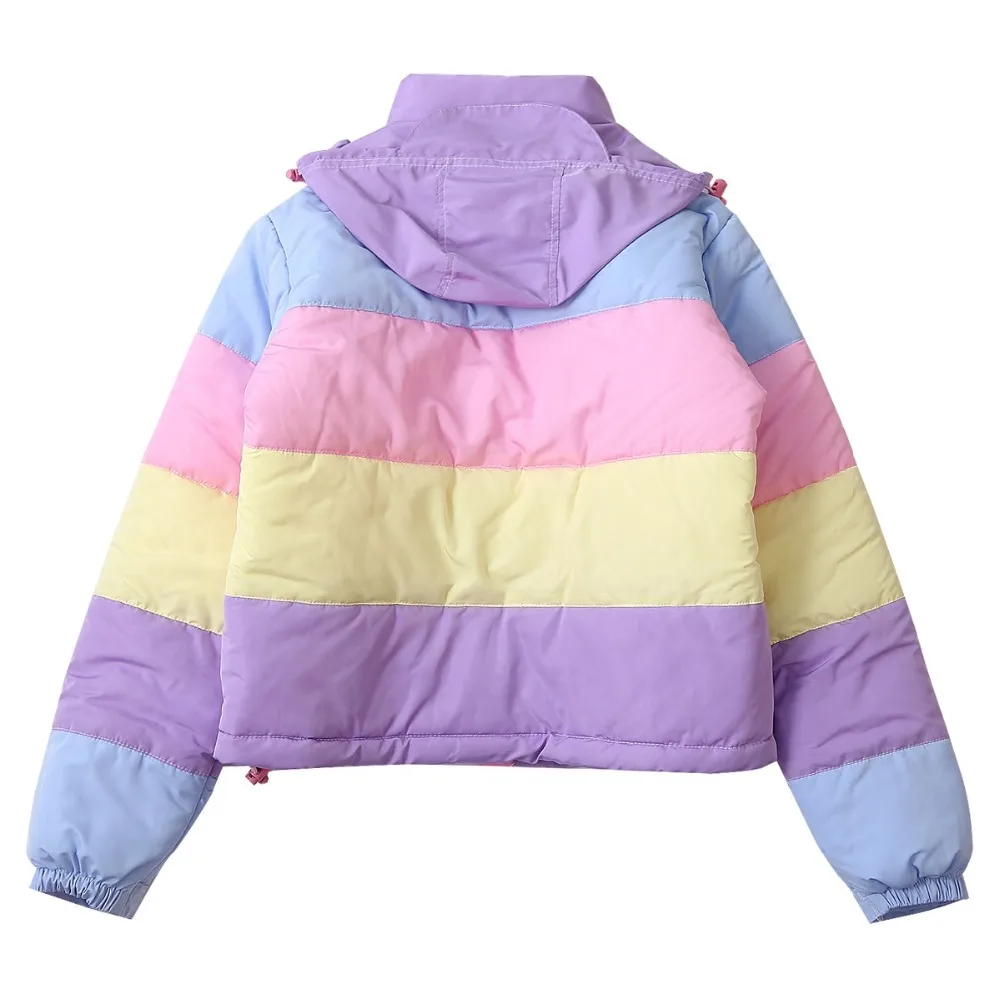 Женская модная английская зимняя куртка с капюшоном Makaron Stitch Parkas