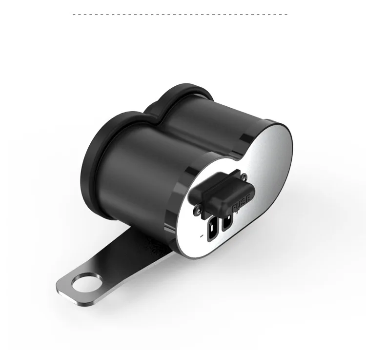 OHANEE moto rcycle USB зарядное устройство для телефона 12 В/24 В разъем прикуривателя Dual USB QC 3,0 moto зарядное устройство светодиодный водонепроницаемый вольтметр - Цвет: black