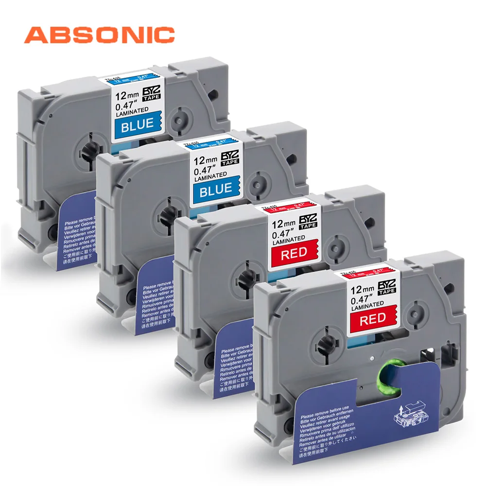 Absoonic 4 шт. TZ лейбл лента для Brother Labeler TZe 435 535 P touch мейкер кассета тег принтер