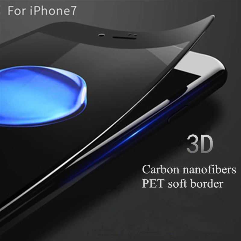 Закаленное стекло для iPhone 7 Plus 3D изогнутое мягкое защитное покрытие на весь экран