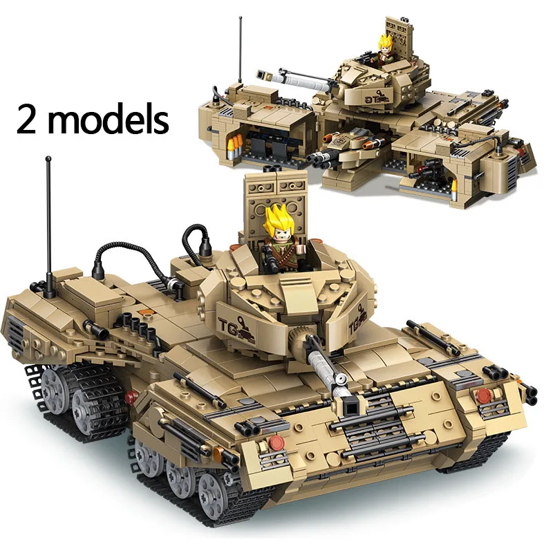 2019 совместимые с LEGO бак Пособия по немецкому языку Ww2 Тигр M1A2 комплекты военная