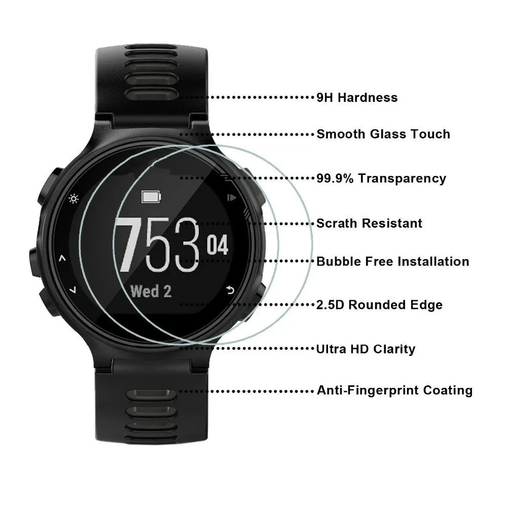 9 H протектор экрана из закаленного стекла для Garmin Forerunner 735XT/225/235/220/620/630 | Мобильные