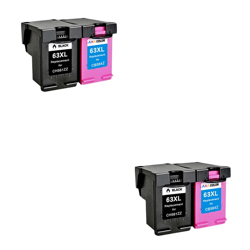 LuoCai Compatible ink cartridges For HP63 For HP 63 XL DESKJET 3630 3632 Officejet 4652 4655 ENVY 4522 Printers 63XL cartridge