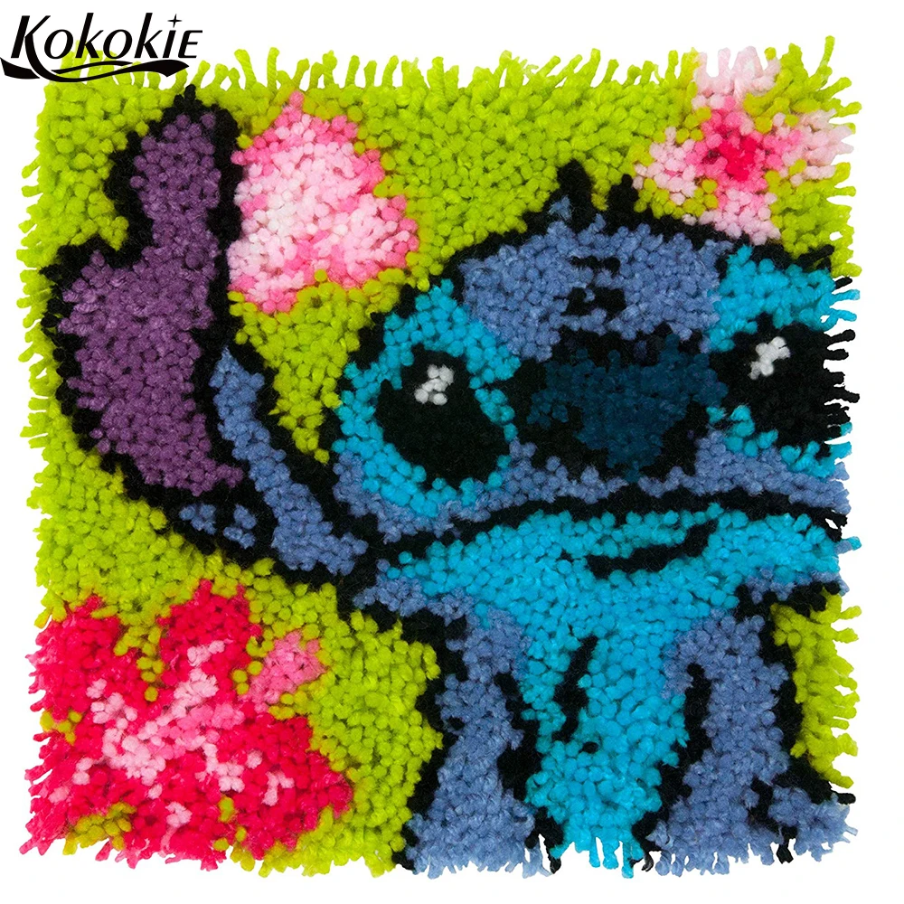 

latch hook diy rug cartoon canvas printing vloerklee foamiran for needlework carpet embroidery accessories for tapestry kits