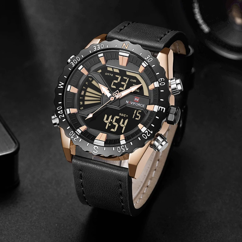 Топ люксовый бренд NAVIFORCE мужские спортивные военные часы Мужские кварцевые