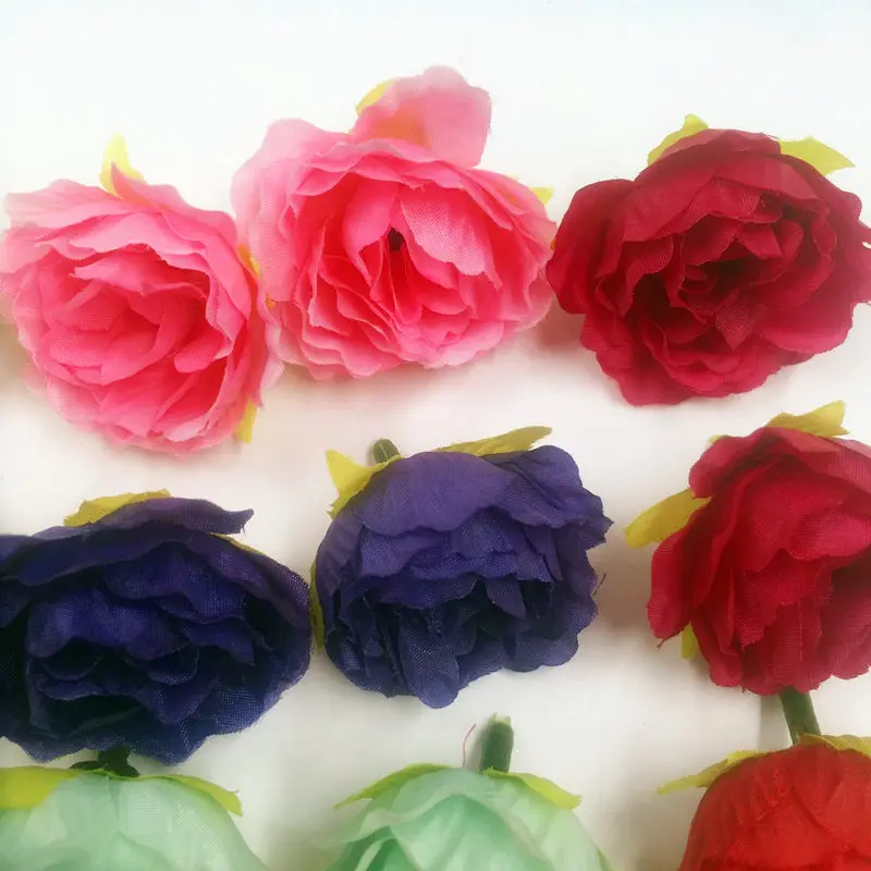 HINDJEF 10pcs Blooming Peony Cloth Artificial Flowers For Wedding Party Home Room Shoes Hats Decoration Marriage Silk | Дом и сад