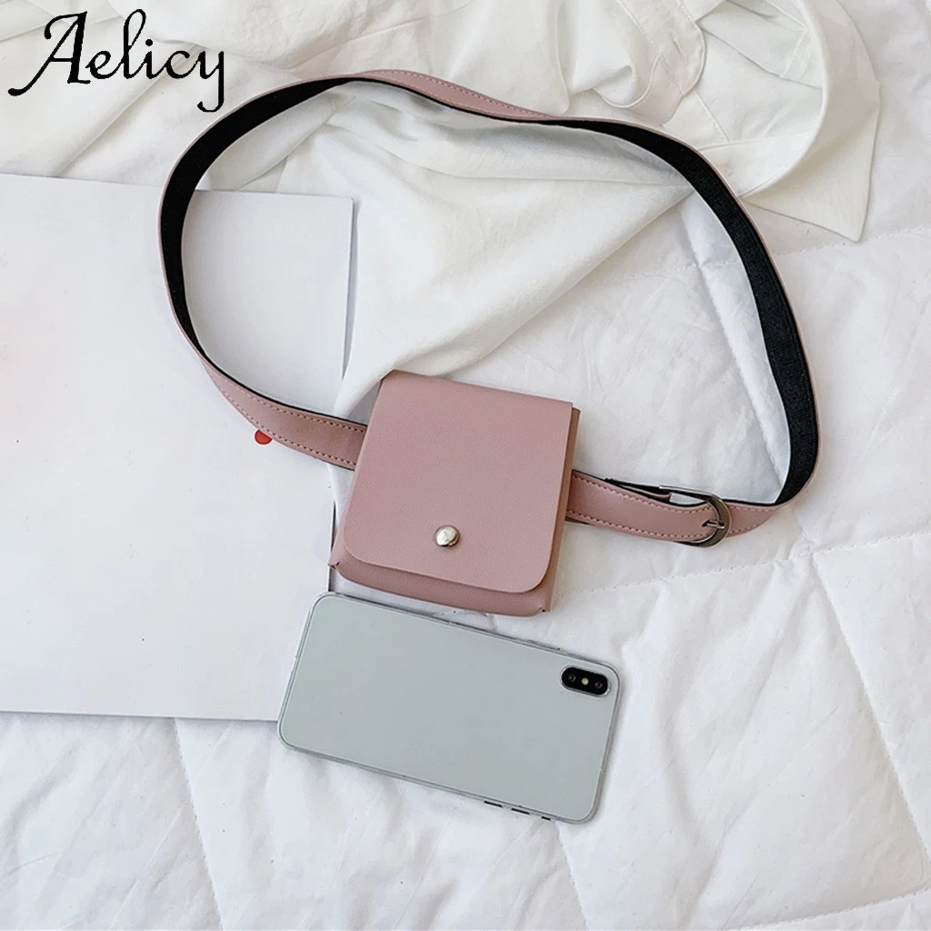 Женская сумка мессенджер Aelicy однотонная с застежкой на груди маленькая высокого