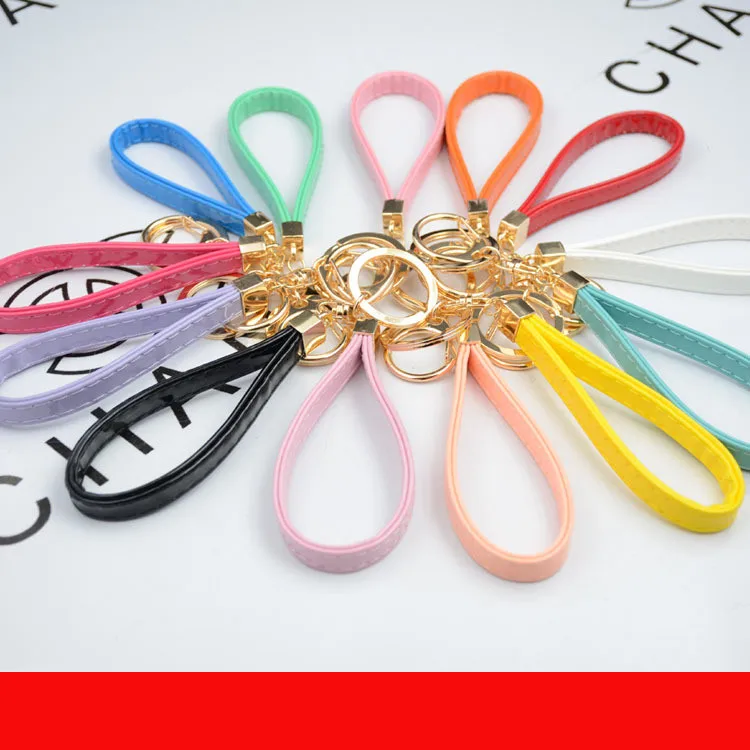 Золотистые двойные круглые брелоки из искусственной кожи со шнурком Подвеска