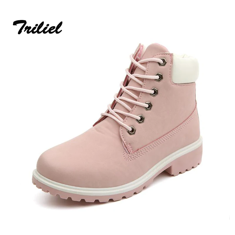 Женские осенние ботинки стиль работы без каблука большой размер для отдыха Martin