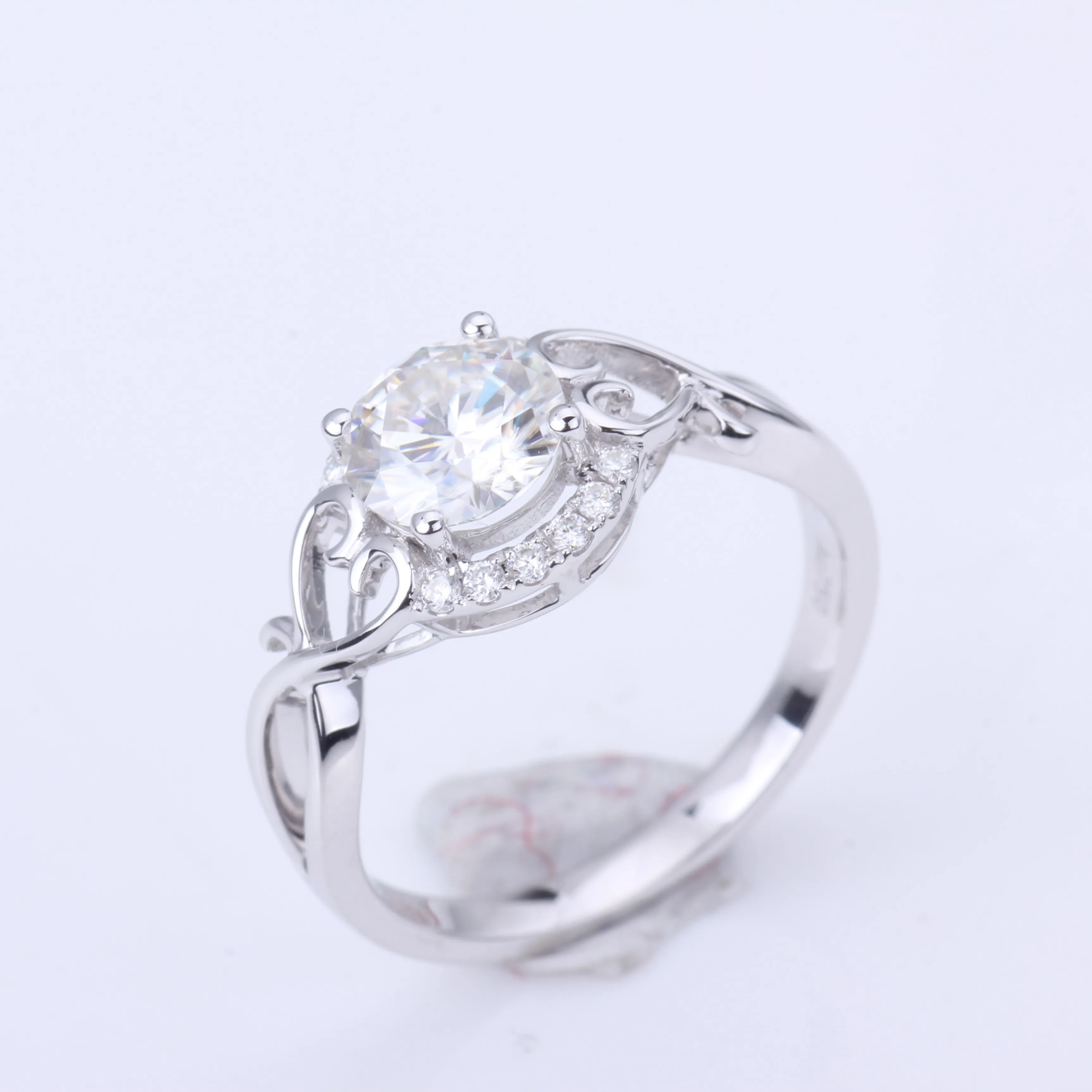1.0ct Moissanites diamond Engagement Rings for women 14k white gold Wedding rings female Jewelry top quality | Украшения и