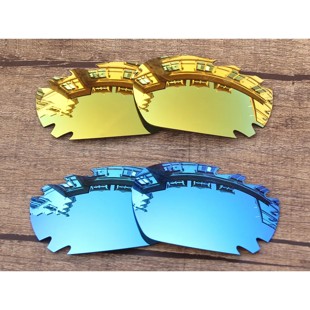 

Vonxyz 2 Pairs Ice Mirror & 24K Mirror Polycarbonate Replacement Lenses for-Oakley Jawbone Vented Frame