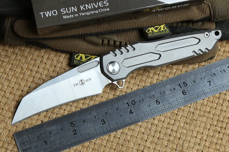 Два солнца TS48 D2 лезвие Тактический Flipper мяч brearing складной нож titanium кемпинг