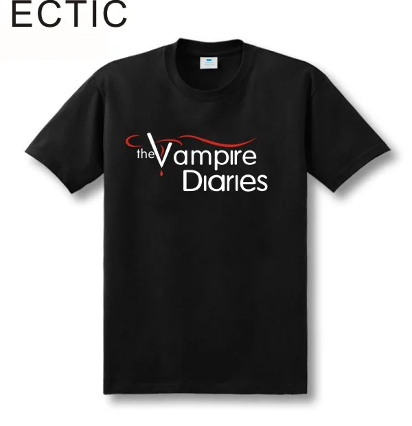 Футболка с принтом Дневники вампира 100% хлопок индивидуальный логотип Мужская