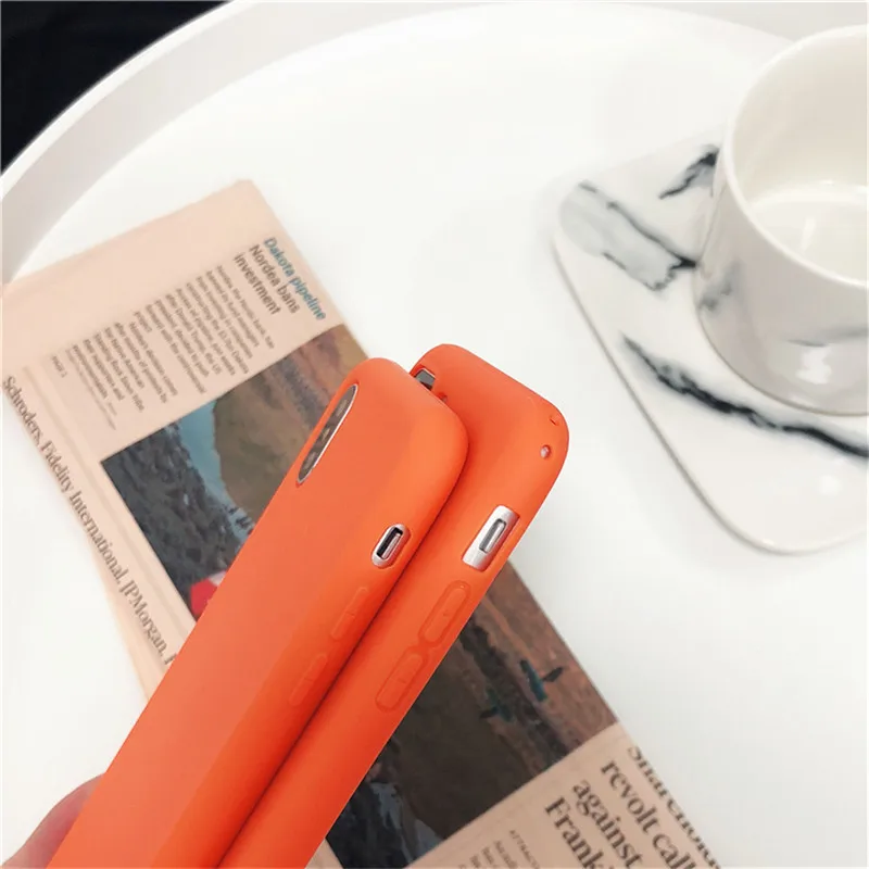 Милый яркий оранжевый чехол для телефона samsung Galaxy S10 S9 S8 S7 Plus Edge Note 8 9 матовый чехол Мягкий силиконовый чехол