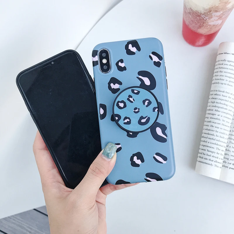 Чехол-подставка для телефона с леопардовым принтом Iphone XS Max XR X 8 7 6 6S Plus роскошные