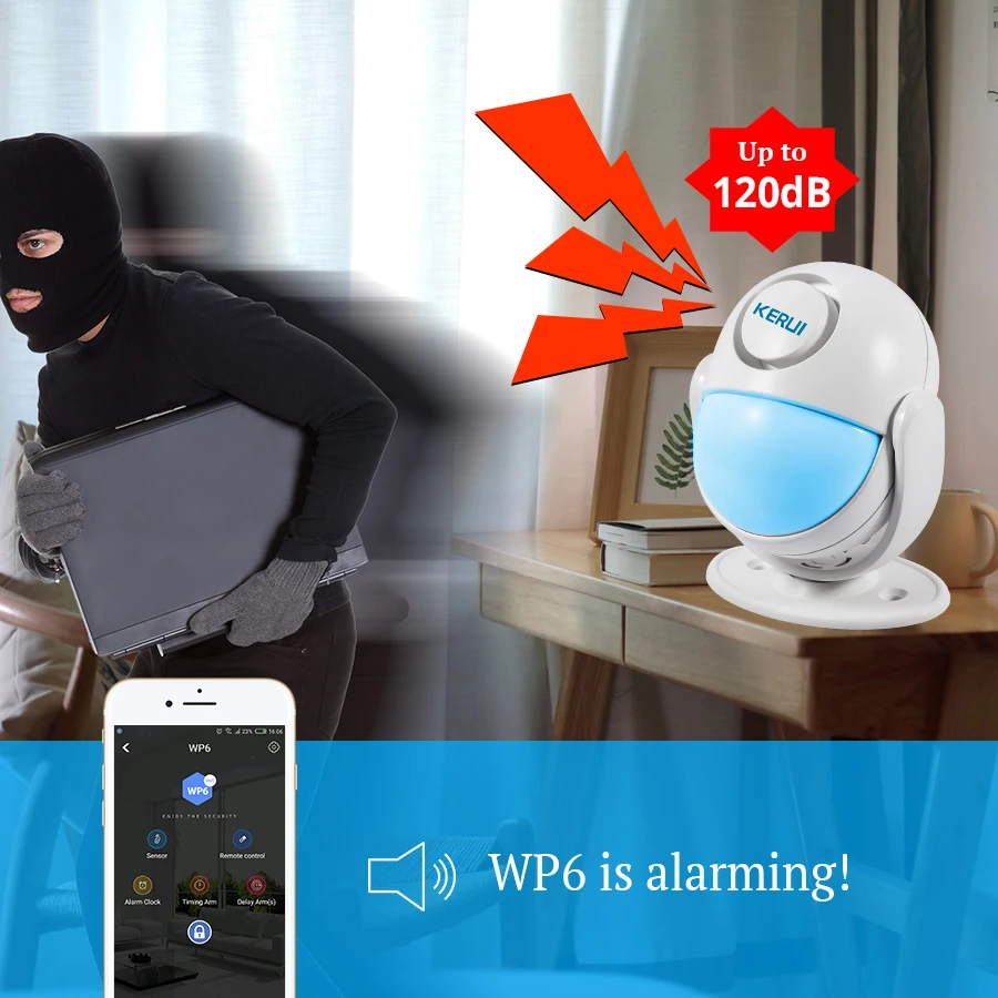 KERUI wi fi домашняя охранная сигнализация IOS/Android приложение Беспроводное управление