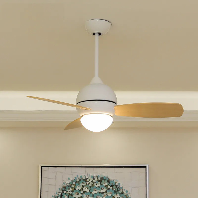 Современный Креативный деревянный железный потолочный вентилятор для гостиной