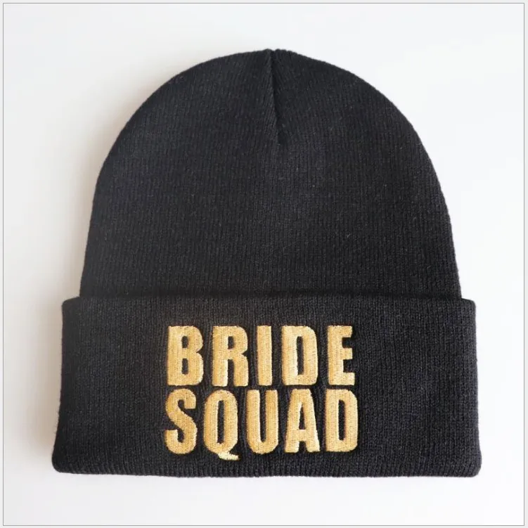 free shipping 5pcs wedding favor bridesmaid gift knitted hat BRIDE TEAM SQUAD TRIBE Bachelor party winter hats a for guests | Дом и сад
