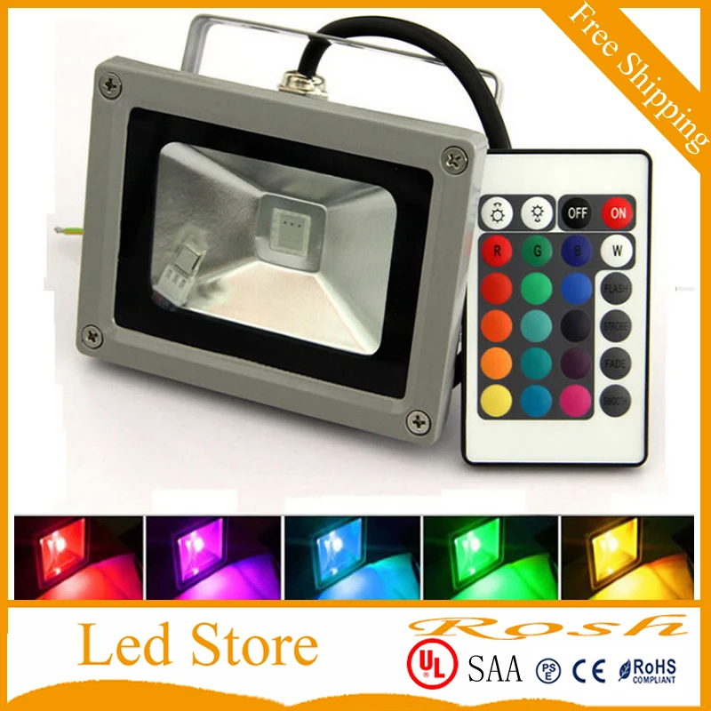 Бесплатная доставка DHL 10 Вт 20 30 50 100 AC85 265V ландшафтное освещение IP66 RGB Светодиодный
