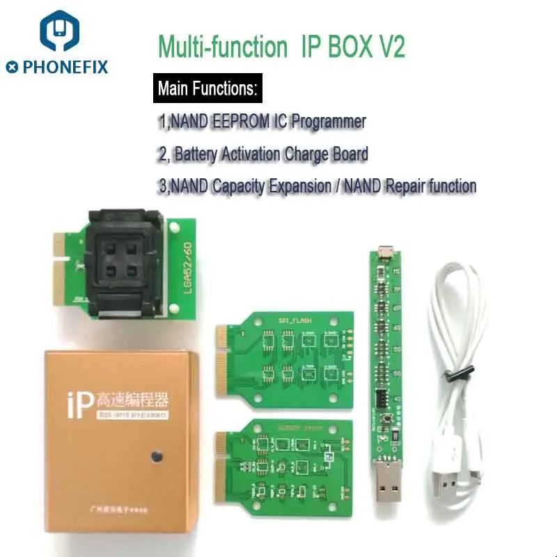 PHONEFIX IP BOX V2 V3 NAND программатор с платой активации батареи и EEPROM IC инструмент для