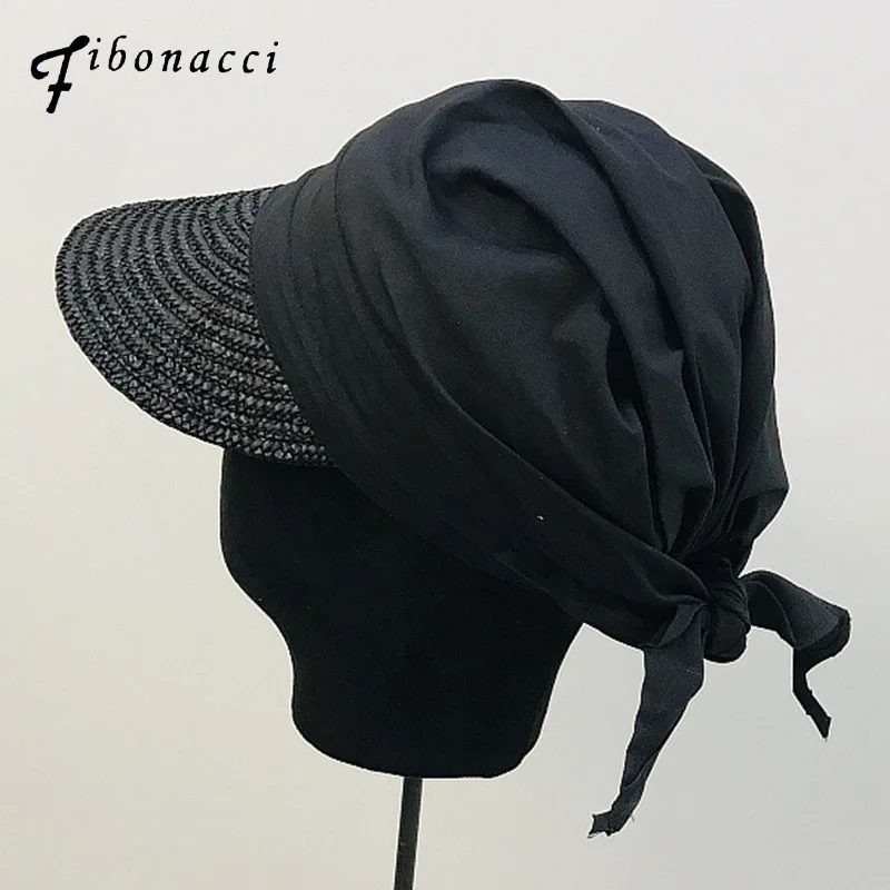 Шляпа Fibonacci женская Соломенная модная Панама из хлопка в стиле пэчворк летняя