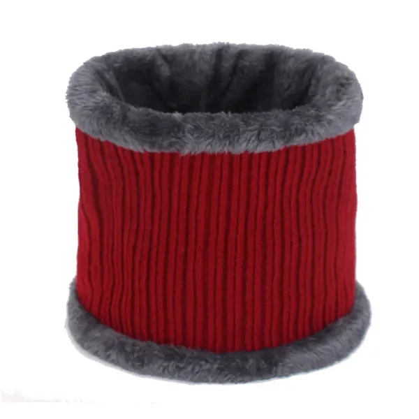 wine red scarf Вязаная шапка Мужская Зимняя Шапка-бини зимние шапки для мужчин шарф меховая шапка женская зимняя шляпу Beany Балаклава шапочки шапка - Цвет: wine red scarf