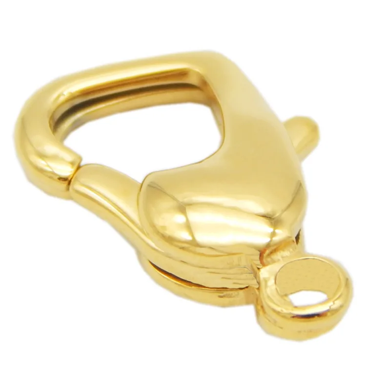 Застежки Лобстер из нержавеющей стали с золотым покрытием в форме сердца 15 мм х 8