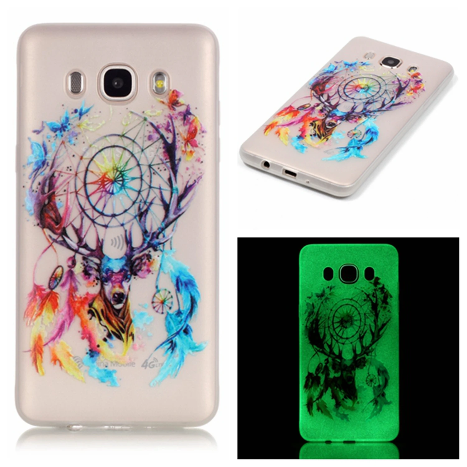 Роскошные Glow ночью телефон случае для Samsung Galaxy J510 J510F J5 2016 J710 J710F J7 чехол Световой