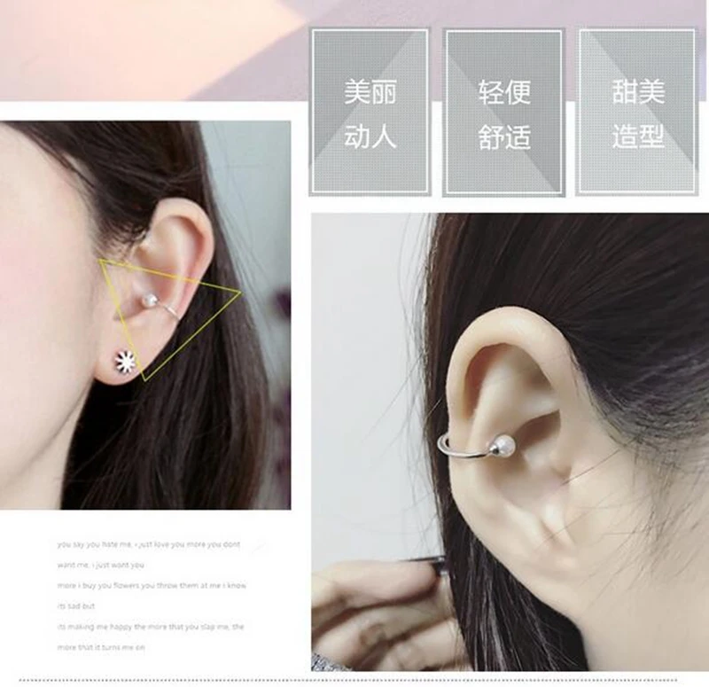 OMH Wholesale Sweet Cute Fashion OL Woman Girl Party Earrings Without Piercing No Pierced 925 Sterling Silver Ear Clip YS447 | Украшения и