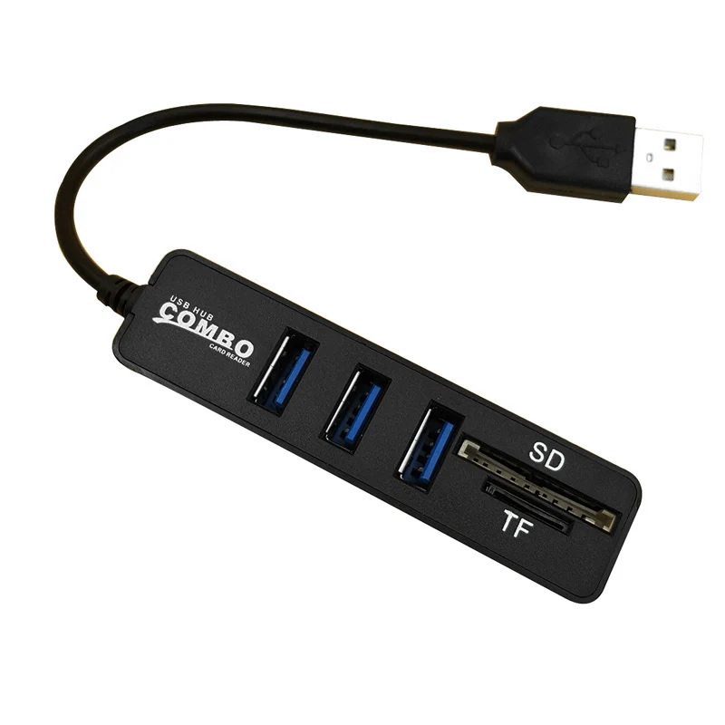 Combo Super Speed Usb 2.0 3 Port Splitter Hub+Usb Card Reader Cardreader Connector | Docking Stations &amp USB Hubs