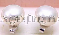 sale big 12 13mm white natural freshwater high quality flat pearl earring and silver 925 stud ear253 wholesaleretail free ship