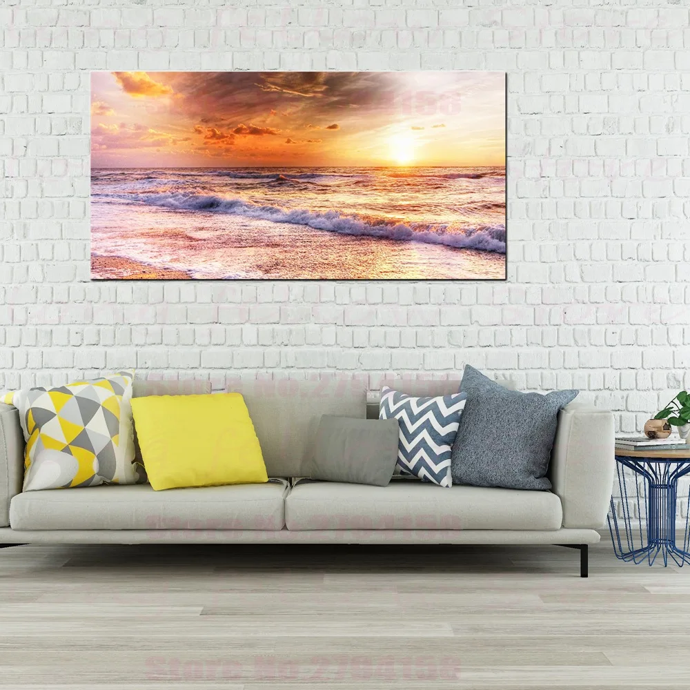 

Large Posters Giclee Print Sunset Beach Seascape Pictures for Bathroom Office Room Home Decor Modern Artwork Decor Drop Shipping