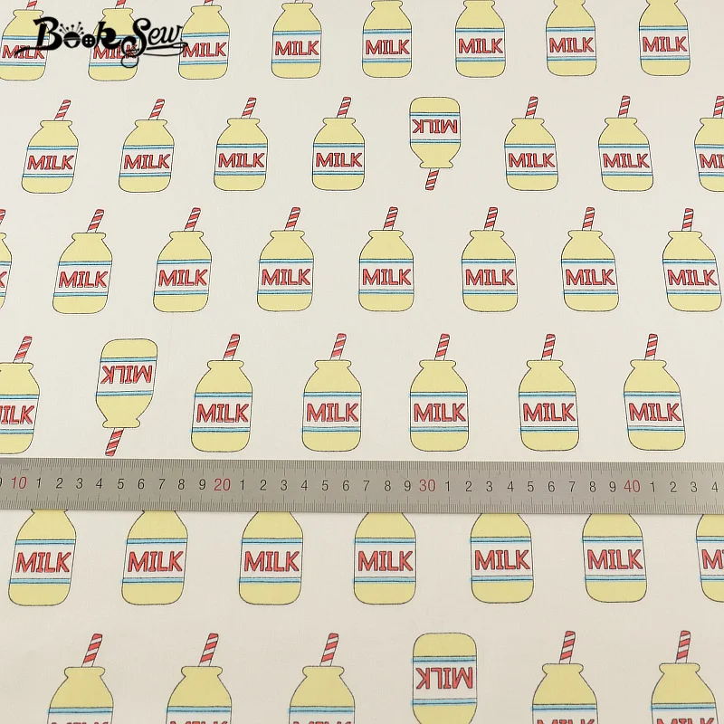 Booksew Новое поступление милый дизайн молока хлопок твил ткань домашний текстиль