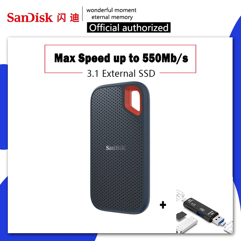 SanDisk Портативный внешний SSD 1 ТБ 500 GB 550 M внешний жесткий диск SSD USB 3,1 HD SSD жесткий диск 250 GB твердотельный диск для ноутбука