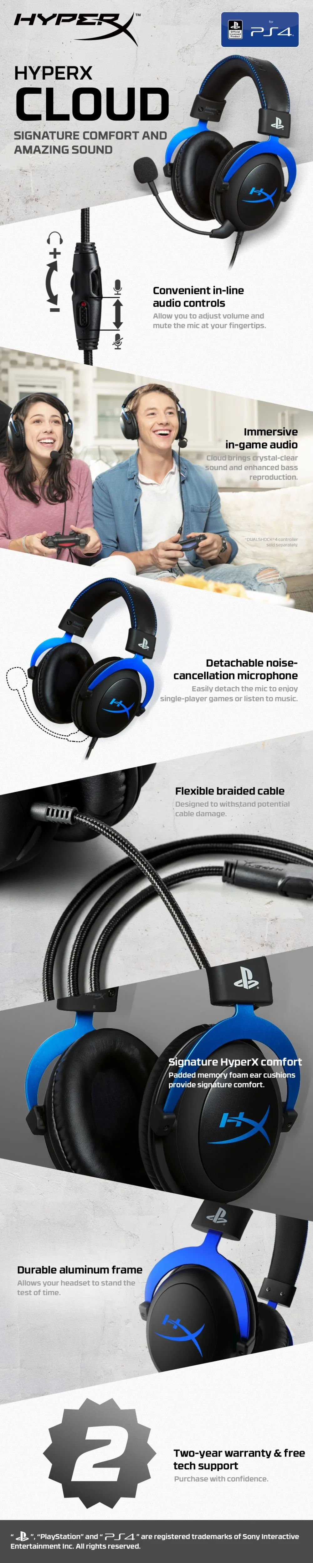 Игровая гарнитура kingston HyperX Cloud Игровые наушники с микрофоном для систем PlayStation 4