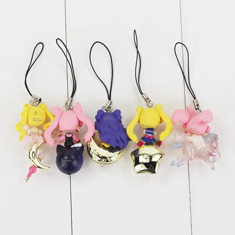 Брелок подвеска Tsukino Jupiter Saturn Cat Unicorn Мерцающая Dolly игрушки 5 шт./лот 4 6 см|figure toy|sailor