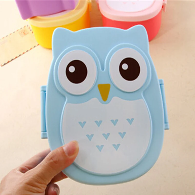 800-1000ml health care material 1 layer Bento cartoon children owl lunch box storage tableware | Дом и сад