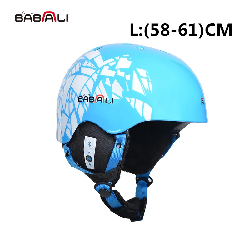 BLUE - L BABAALI лыжный шлем PC/EPS& Bluetooth технология/Музыка Многофункциональный Спорт на открытом воздухе Сноуборд шлемы для взрослых шлем лыжи a39 - Цвет: BLUE - L