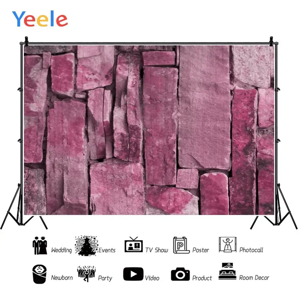 Фоны для фотосъемки Yeele с изображением красных кирпичей и камней в стиле