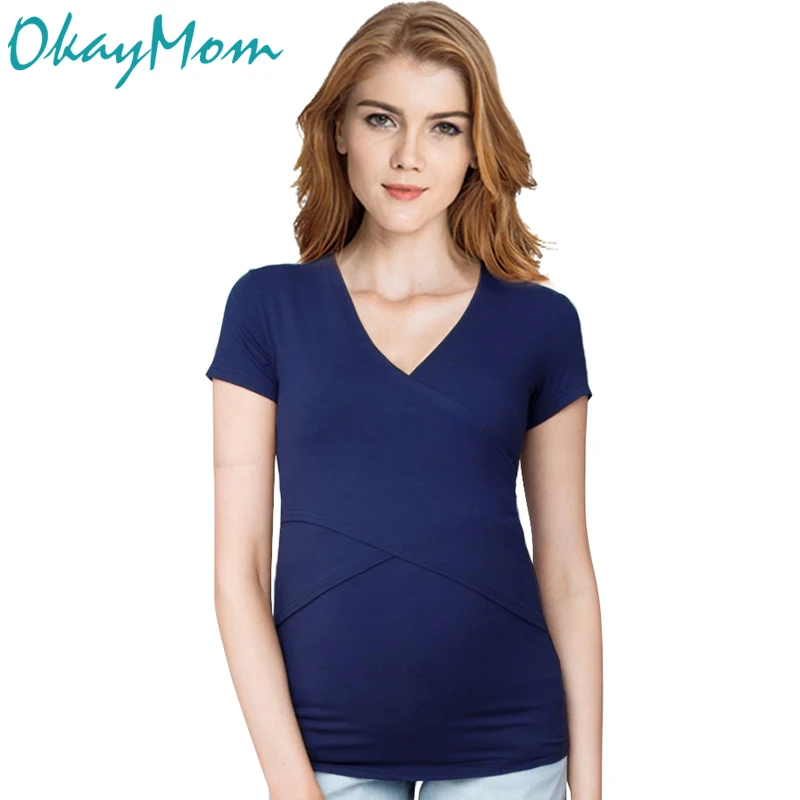 

Summer Cotton Maternity Nursing T-shirt Breastfeeding Top Tees Clothing For Pregnant Women Pregnancy Nurse Wear Cross T-Shirt