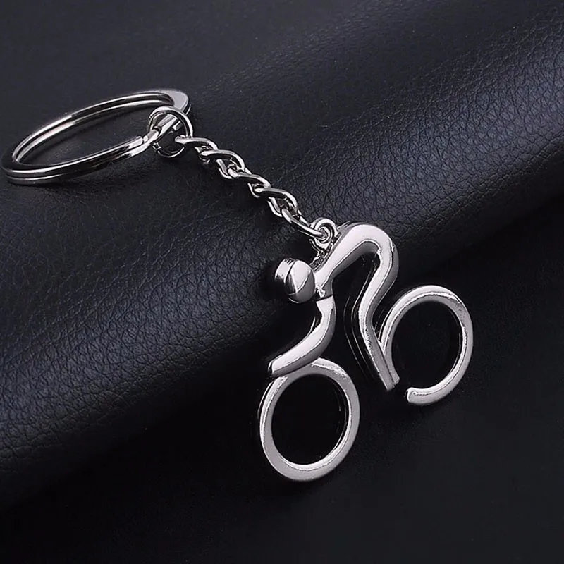 Серебристый металлический брелок для велосипедной езды на велосипеде|keychain key