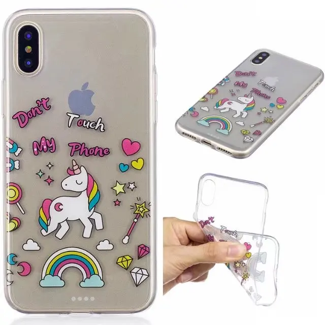 

100pcs/lot IMD Printing pattern Soft TPU Case Cover For iphone X