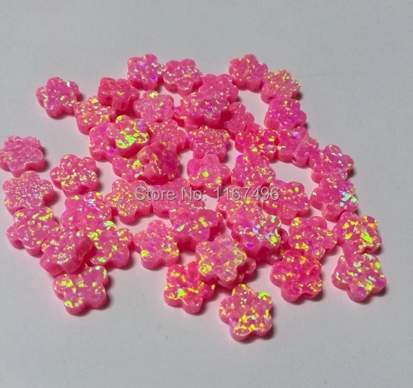 50 шт./лот Бесплатная доставка 10 мм синтетический цветок кабошон опал для