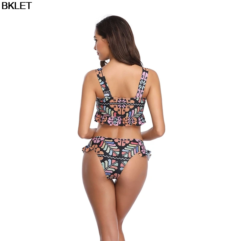 

2019 New Women Summer Bikini Low Waist Printed Sexy Bikini Swimwear Women Bathing Suits Maillot De Bain Femme Biquini Push Up