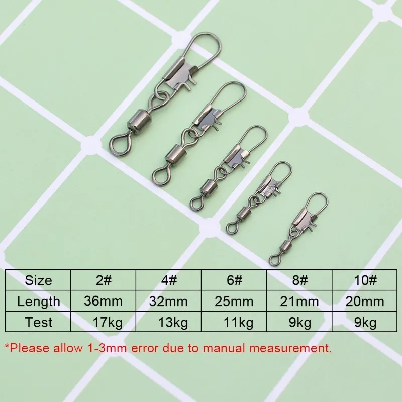 Рыболовные Вертлюги с защелкой 20 шт./лот рыболовные защелками из нержавеющей