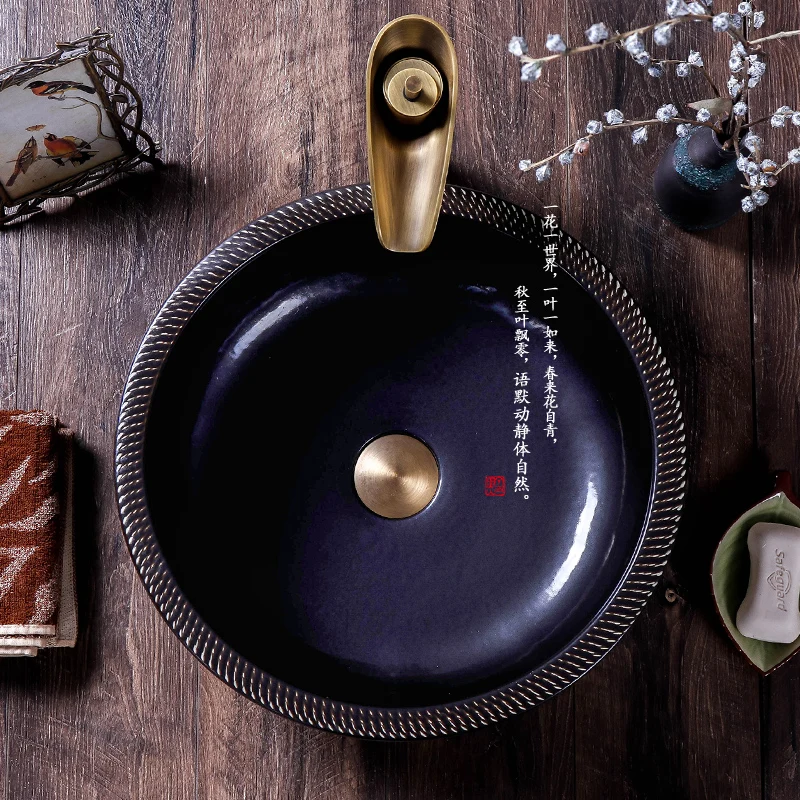 Керамический умывальник Jingdezhen новый старинный Круглый Китайский антикварный