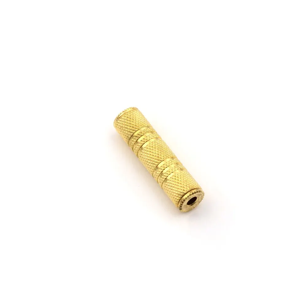

New Gold 3.5mm Coupler Stereo F/F Extension Female to Female Audio Adapter Connector