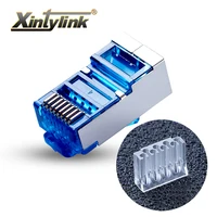 xintylink ethernet cable plug rj45 connector cat6 8P8C load bar metal shielded terminals gold plated network stp modular 50pcs